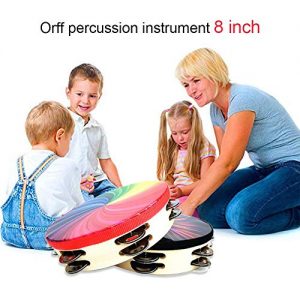 Percussion Instrument 8 Inch Double Row Colorful Tambourine - Image 6