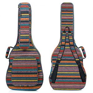 CAHAYA Bohemian Guitar Bag Vintage Guitar Case with Neck Cradle 0.65in Thick Sponge Padded Guitar Case for 40 41 42 Inch Acoustic Classical Guitars