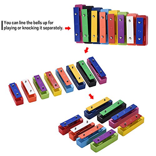 Colorful 8 Note Glockenspiel Resonator Bells Set