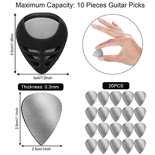 20 Pieces Metal Guitar Picks Plectrums Stainless Steel