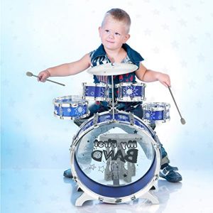 Reditmo Kids Jazz Drum Set, 6 Drums, 2 Cymbals, Chair, Kick Pedal, 2 Drumsticks, Stool - Image 6