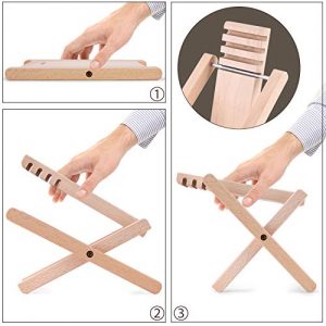 ammoon Guitar Foot Rest Foldable Solid Beech Wood Footstool - Image 8