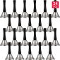 24 Pieces Hand Bells Silver Steel Service Handbells Black Wooden Handle Diatonic Metal Bells Musical Percussion (Nickel White)