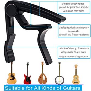 Capo,Guitar Capo Black with Guitar Tuner Clip-On Tuner - Image 5