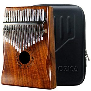 Moozica 17 Keys Kalimba Marimba, Solid Koa Wood Professional