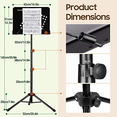 CAHAYA 2 in 1 Dual Use Sheet Music Stand and Desktop Books