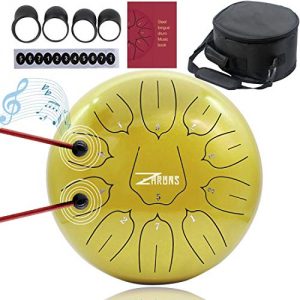 ZHRUNS Steel Tongue Drum 11 Notes 10 inches Percussion Instrument