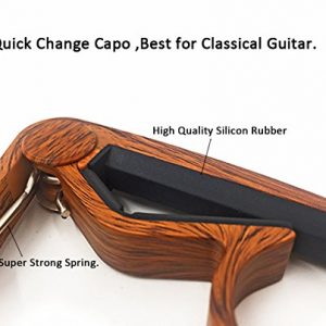 WINGO Classical Flat Guitar Capo for Nylon String Guitars-Rosewood Finish - Image 3