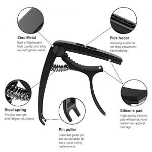 3 in 1 Metal Universal Guitar Capo with 5 Free Picks - Image 4