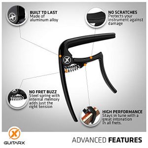 Original Guitar Capo for Acoustic & Electric Guitars, Ukulele, Banjo & Mandolin – Glossy Black, Durable & Scratch-Free - Image 2
