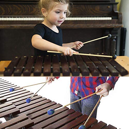 UNIME 2 Pairs Keyboard Marimba Mallets Wood Handle