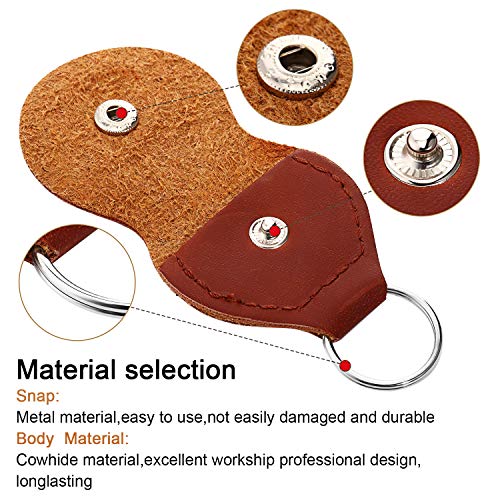 4 Pieces Guitar Picks Holder Case Leather Case Key Chain