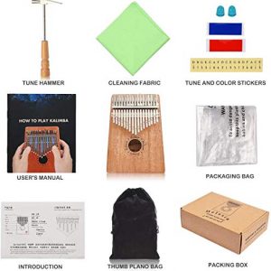 Helesin 17-Key Kalimba – Premium Mahogany Thumb Piano with Accessories - Image 4