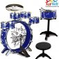 12 Piece Kids Jazz Drum Set – 6 Drums, Cymbal, Chair, Kick Pedal, 2 Drumsticks, Stool – Little Rockstar Kit to Stimulating Children’s Creativity, - Ideal Gift Toy for Kids, Teens, Boys & Girls