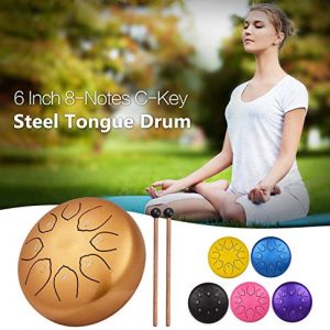 Metal Tongue Drum 6 inches eight Notes Percussion Instrument C-Key Handpan Drum with Bag - Image 6