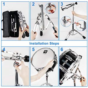 Adjustable Snare Drum Stand Bundle with Padded Carrying Bag – Lightweight, Double-Braced, and Secure for 10" to 15" Drums - Image 7