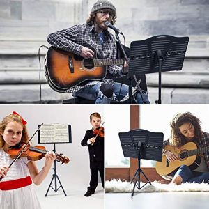 Klvied Sheet Music Stand with Violin Hanger, Portable Folding violin Stand - Image 7