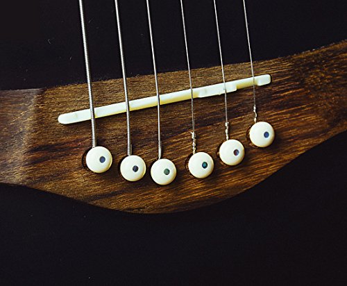 Blisstime 6 String Acoustic Guitar Bone Bridge Saddle and Nut