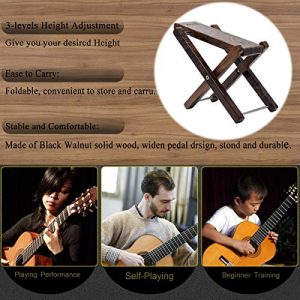 Guitar Playing Experience with our Black Walnut Wood Guitar Footstool - Image 4