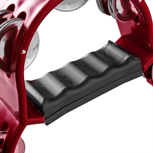 Half Moon Musical Tambourine (Red) Double Row Metal Jingles