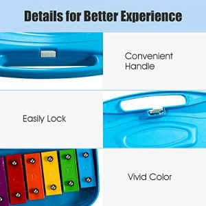 Xylophone w/Case, Colorful Musical Toy w/Clear Tuned Metal Keys - Image 5