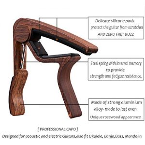 Capo,Guitar Capo,2 Pack Capo Black capo, Rosewood capo - Image 3