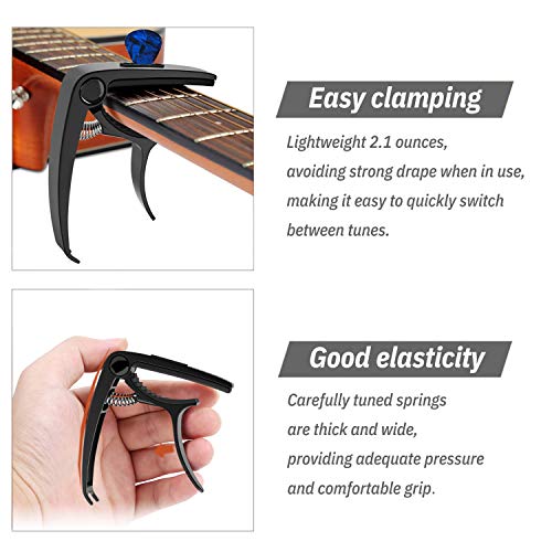 3 in 1 Metal Universal Guitar Capo with 5 Free Picks
