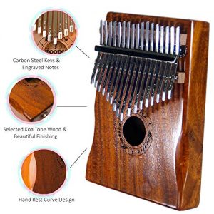 Moozica 17 Keys Kalimba Marimba, Solid Koa Wood Professional - Image 4