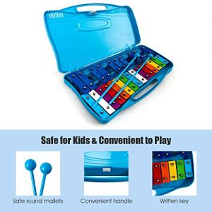 Xylophone w/Case, Colorful Musical Toy w/Clear Tuned Metal Keys - Image 4