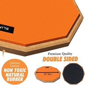 Practice Pad & Snare Stand Bundle - Drum Pad Double Sided with Drumsticks and Drum Stand for Four Inch Snare Drum With Two Different Surfaces for Drum Practice - Silent Drum Double Sided Practice Pad - Image 2