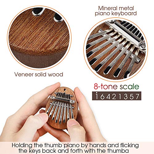 8 Key Mini Kalimba African Finger Thumb Piano Pendant Marimba