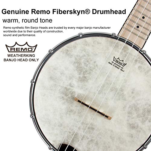 Banjo Ukulele Concert 23 inch Remo Drumhead Open Back Maple