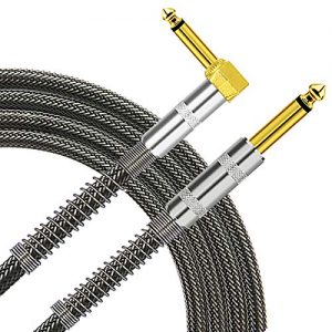 High-Fidelity Guitar Cable - 6ft 1/4 inch TS Right Angle to Straight Instrument Cord