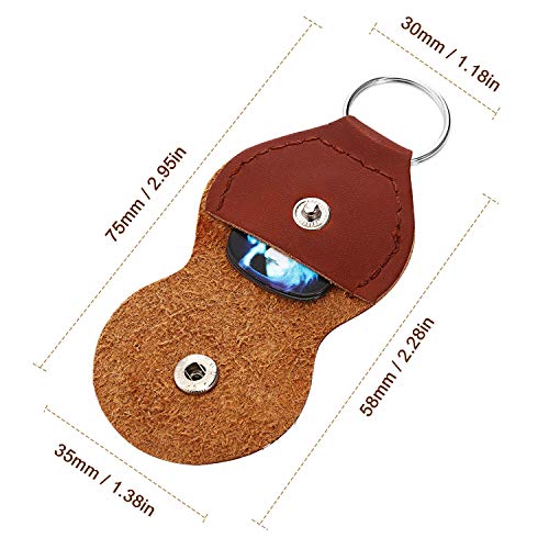 4 Pieces Guitar Picks Holder Case Leather Case Key Chain