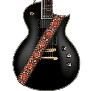 Amumu Adjustable Guitar Strap Vintage Embroidery Red Flower - Image 2