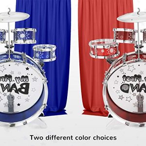 Reditmo Kids Jazz Drum Set, 6 Drums, 2 Cymbals, Chair, Kick Pedal, 2 Drumsticks, Stool - Image 5