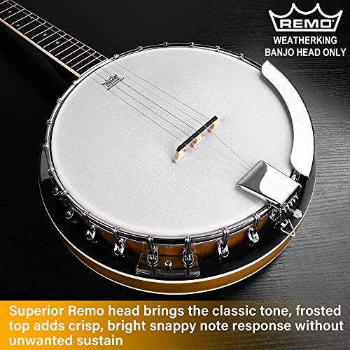 5-String Banjo, Mahogany Open-back Banjo with Resonator