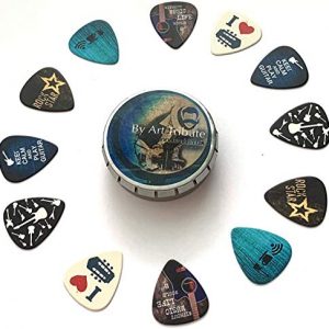 Cool Guitar Picks 12 Pack W/Tin Box and Picks Holder - Image 4
