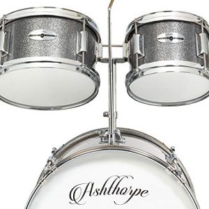 Ashthorpe 5-Piece Complete Child's Junior Drum Set with Genuine Brass Cymbals - Image 4