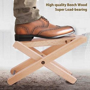 ammoon Guitar Foot Rest Foldable Solid Beech Wood Footstool - Image 9