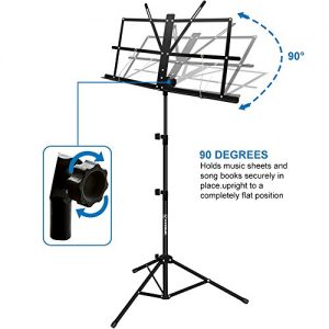 Kasonic Professional Collapsible Music Stand with LED Light – Portable, Adjustable, and Durable for Performances - Image 5