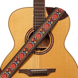Amumu Adjustable Guitar Strap Vintage Embroidery Red Flower - Image 7