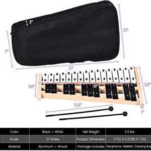 Glockenspiel Xylophone, Percussion Instrument with Wood Base and 27 Metal Keys - Image 5