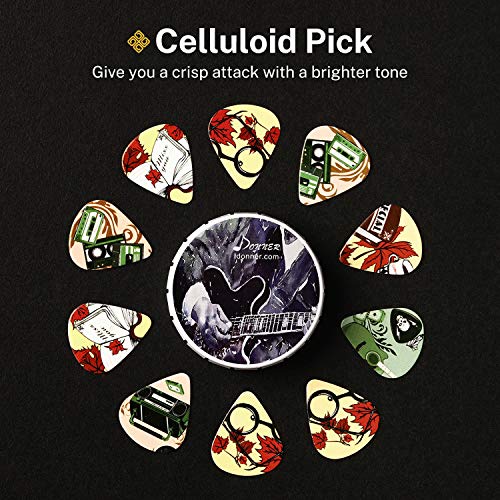 Donner 16 Pack Nostalgia Celluloid Guitar Picks + Tin Box