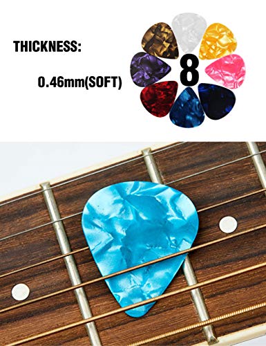 Celluloid Guitar Finger Picks Set with Case and Bonus Guitar Picks