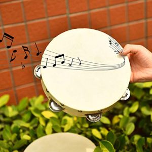 Gonioa 2 Pieces Wood Handheld Tambourine - Image 8