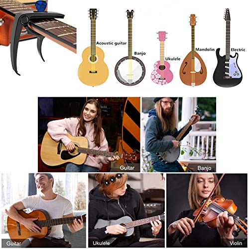 3 in 1 Metal Universal Guitar Capo with 5 Free Picks
