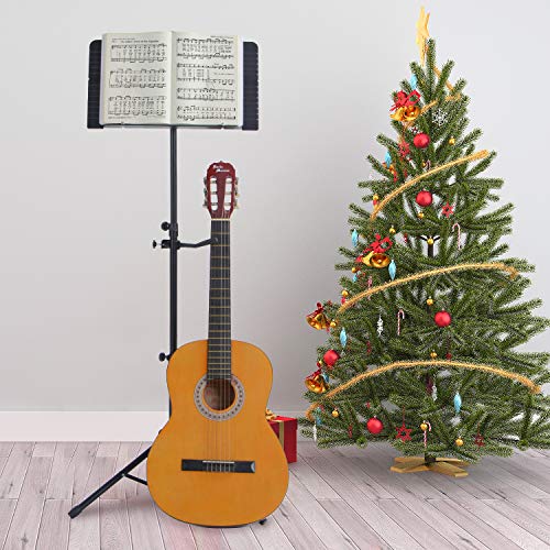 Klvied Sheet Music Stand with Violin Hanger, Portable Folding violin Stand