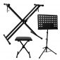 ChromaCast Electronic Keyboard Stand, Padded Seat and Music Sheet Stand Bundle