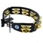 Dimpled Brass Jingles, Black, Mountable Tambourine